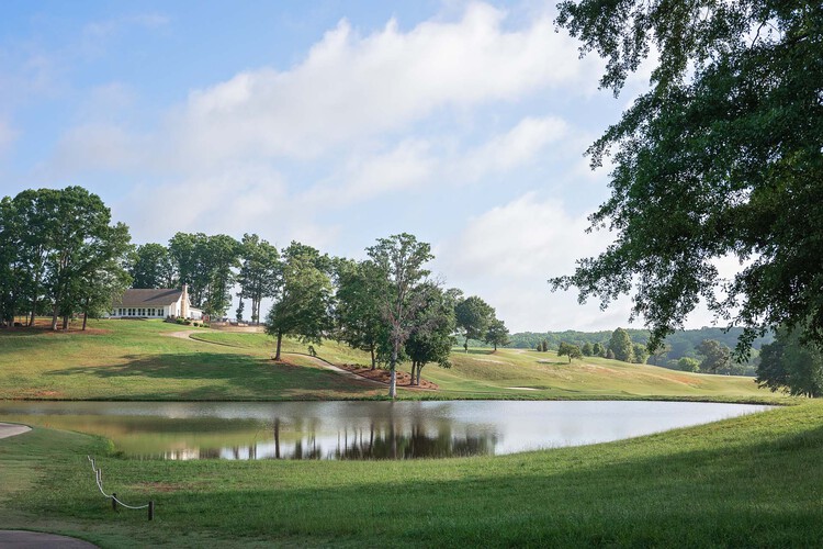 A lake on a golf course