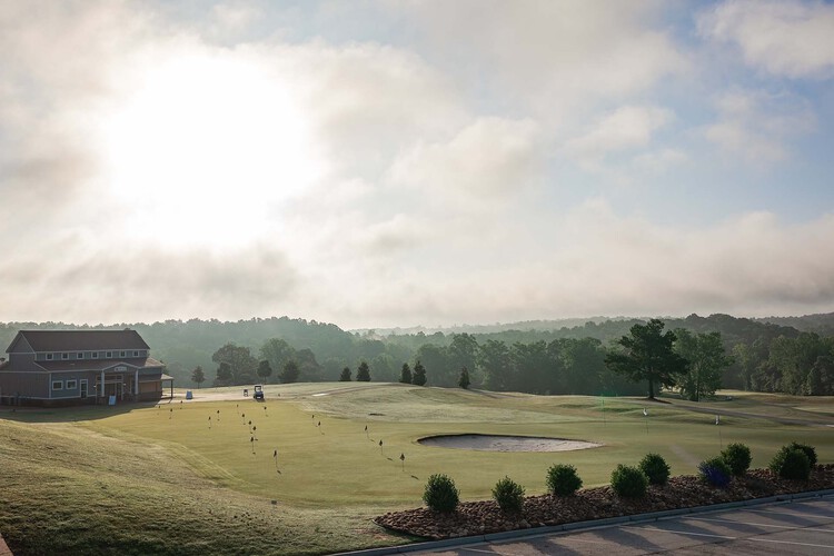 Landscape of a golf course and the Clubhouse