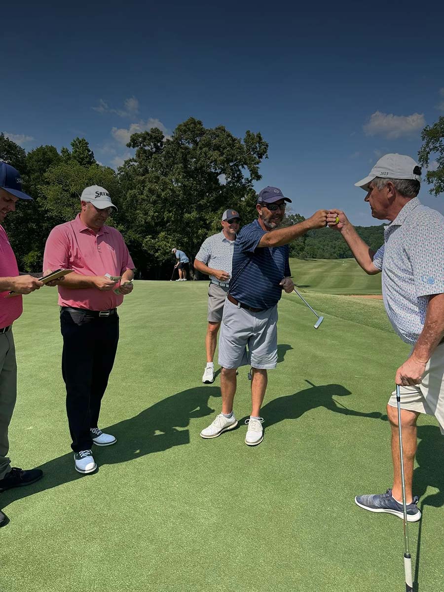 Golfers playing on the course