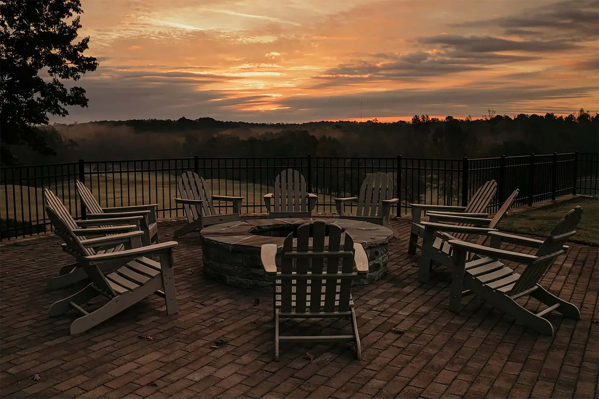 Restaurant patio during the evening