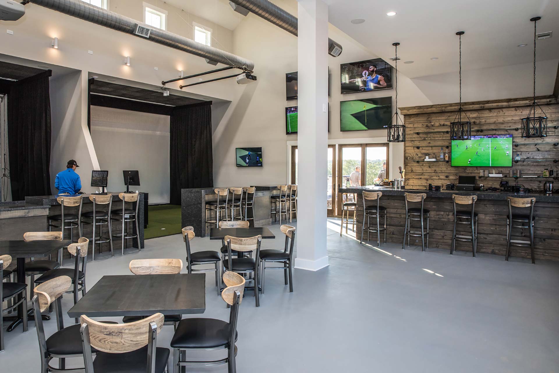 The Forge with Trackman Bays and a sports bar